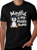 Mindful Is My Middle Name Penguin T-Shirt