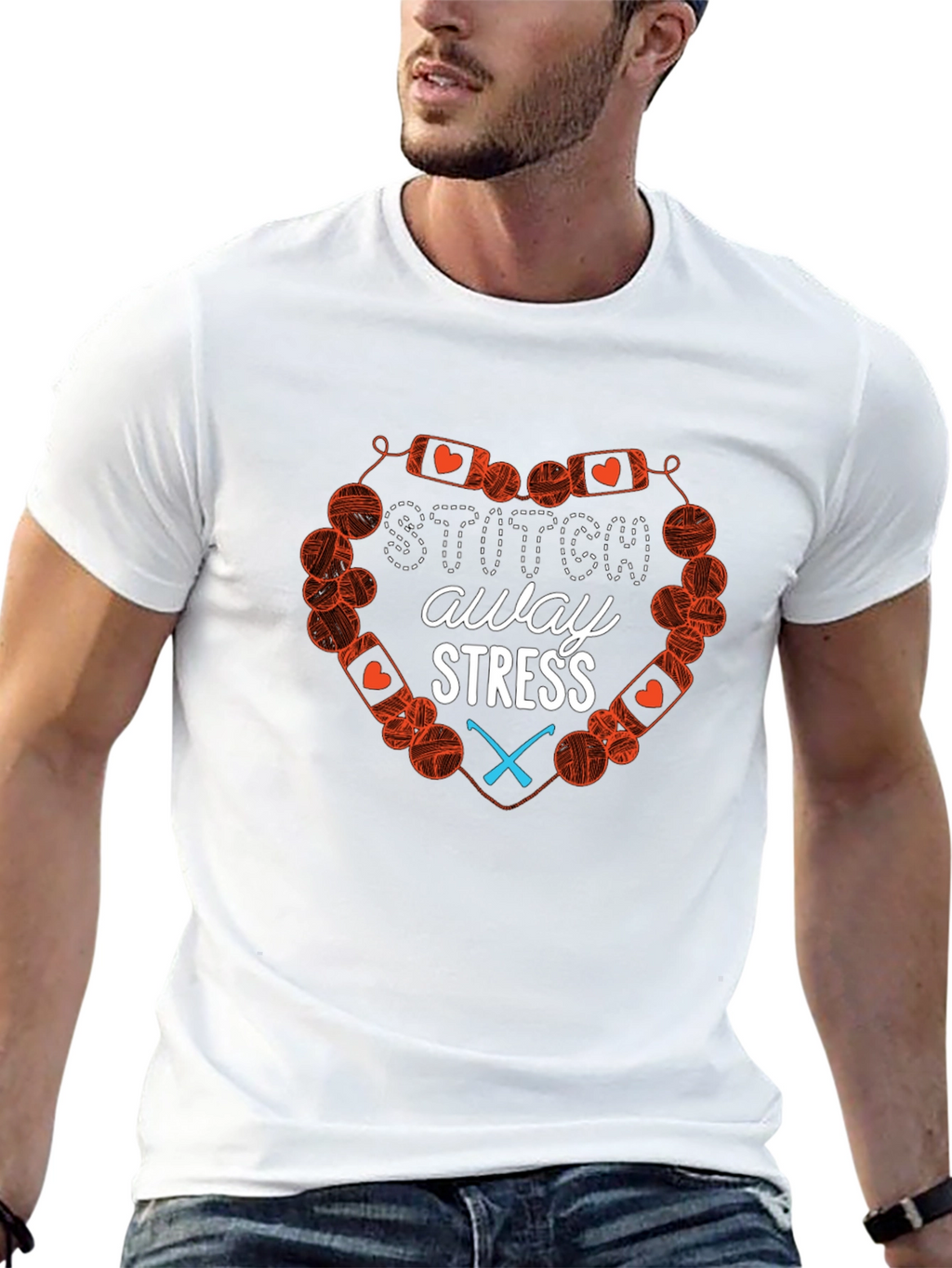 Stitch Away Stress Black Cotton T-Shirt