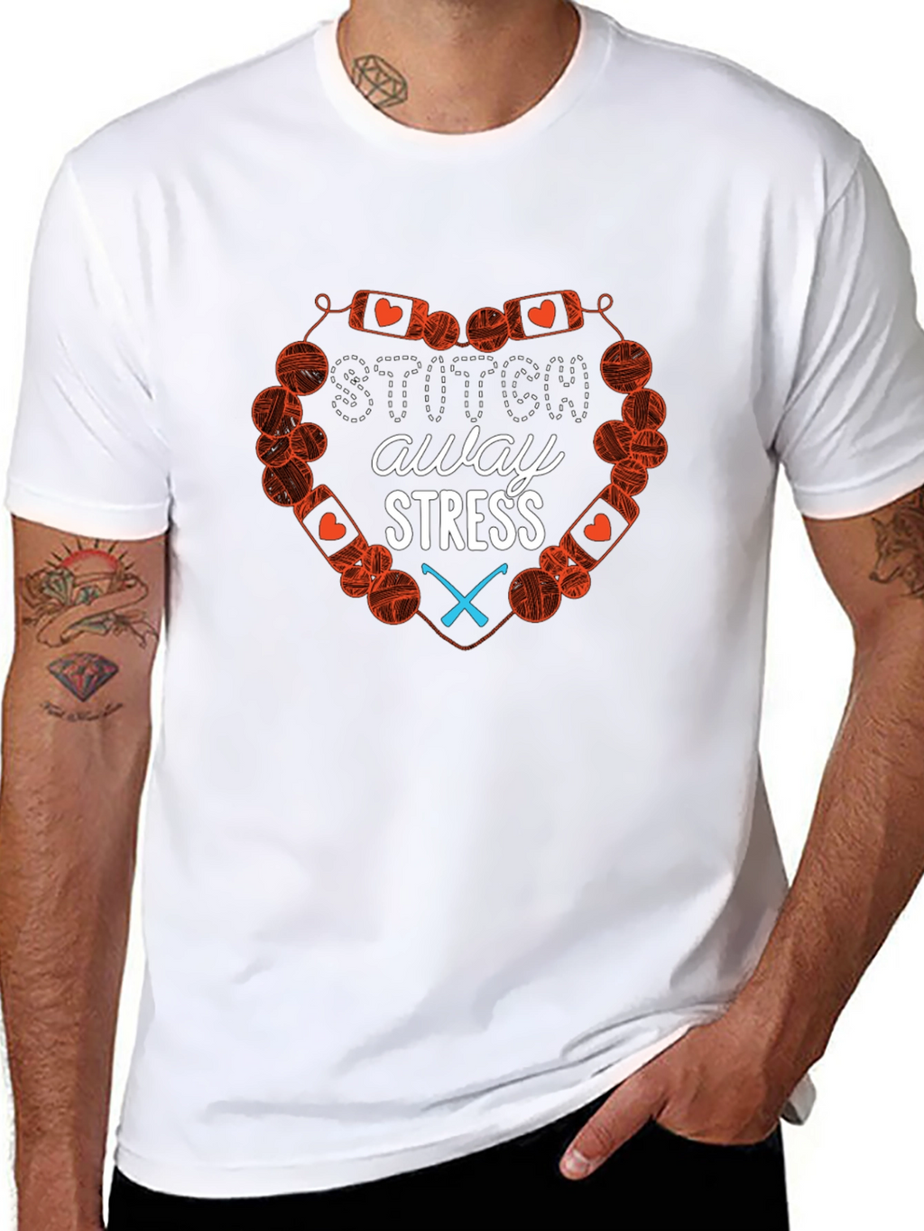 Stitch Away Stress Black Cotton T-Shirt