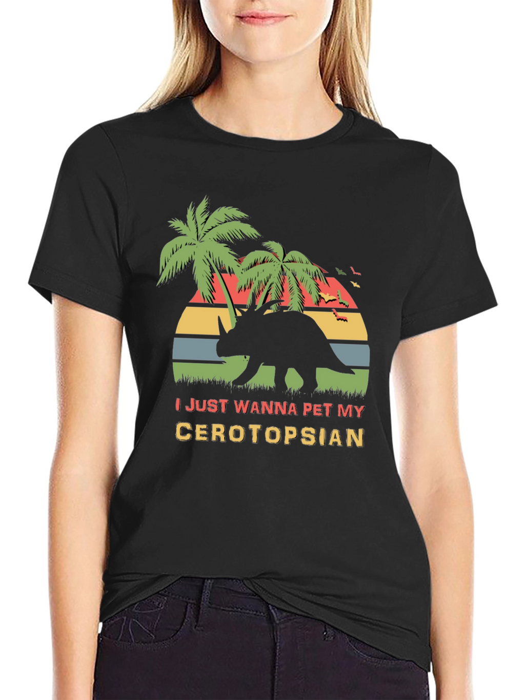 Ceratopsian Pet T-Shirt - Retro Dinosaur Tee