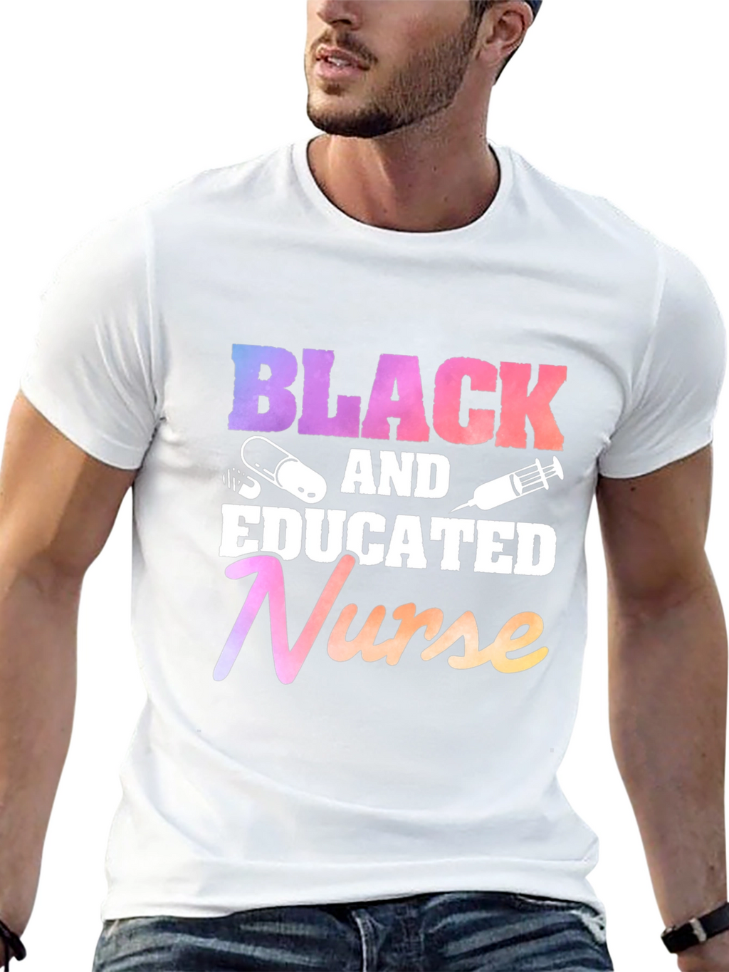 Black Educated Nurse Graphic T-Shirt