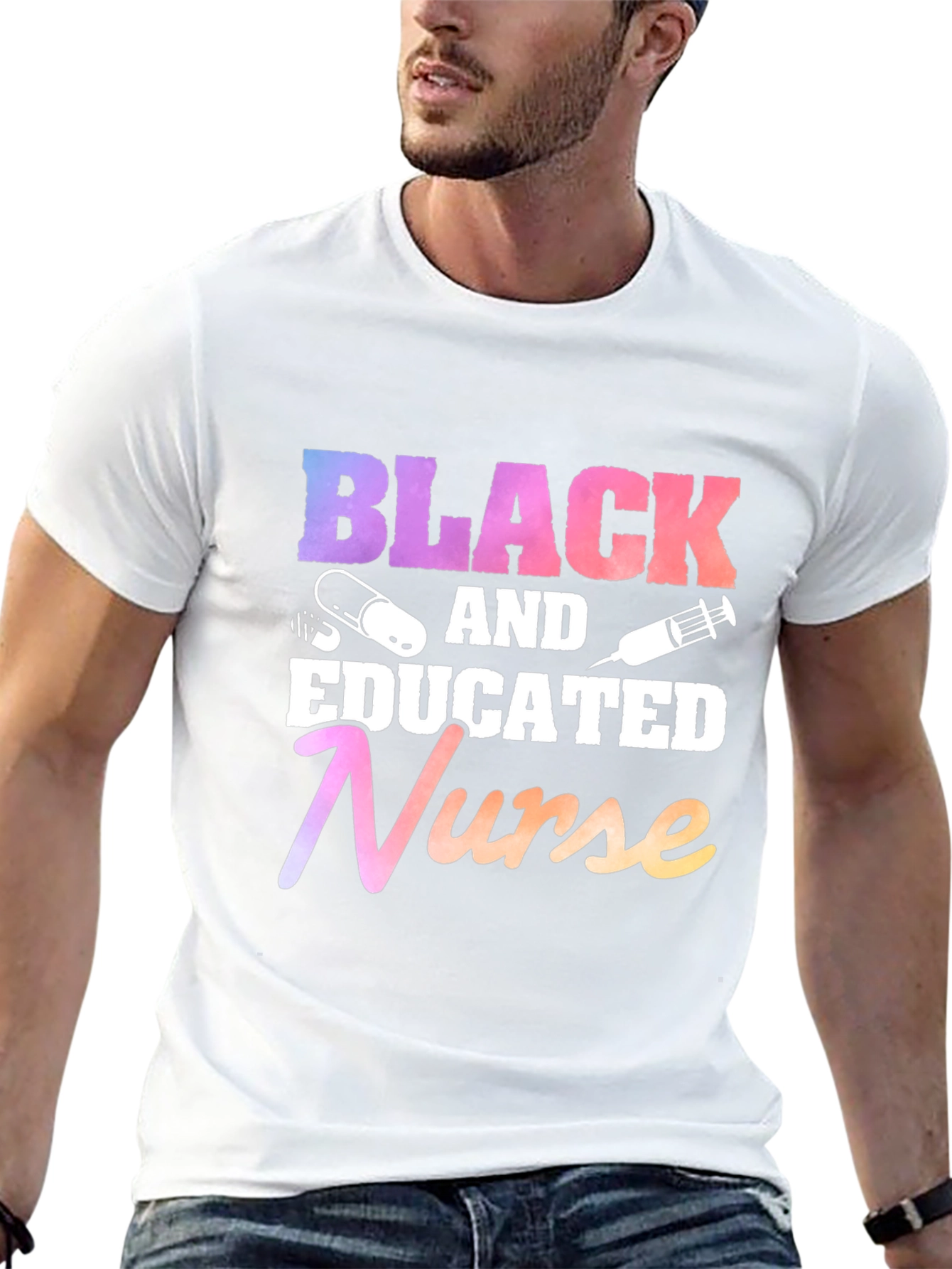 Black Educated Nurse Graphic T-Shirt