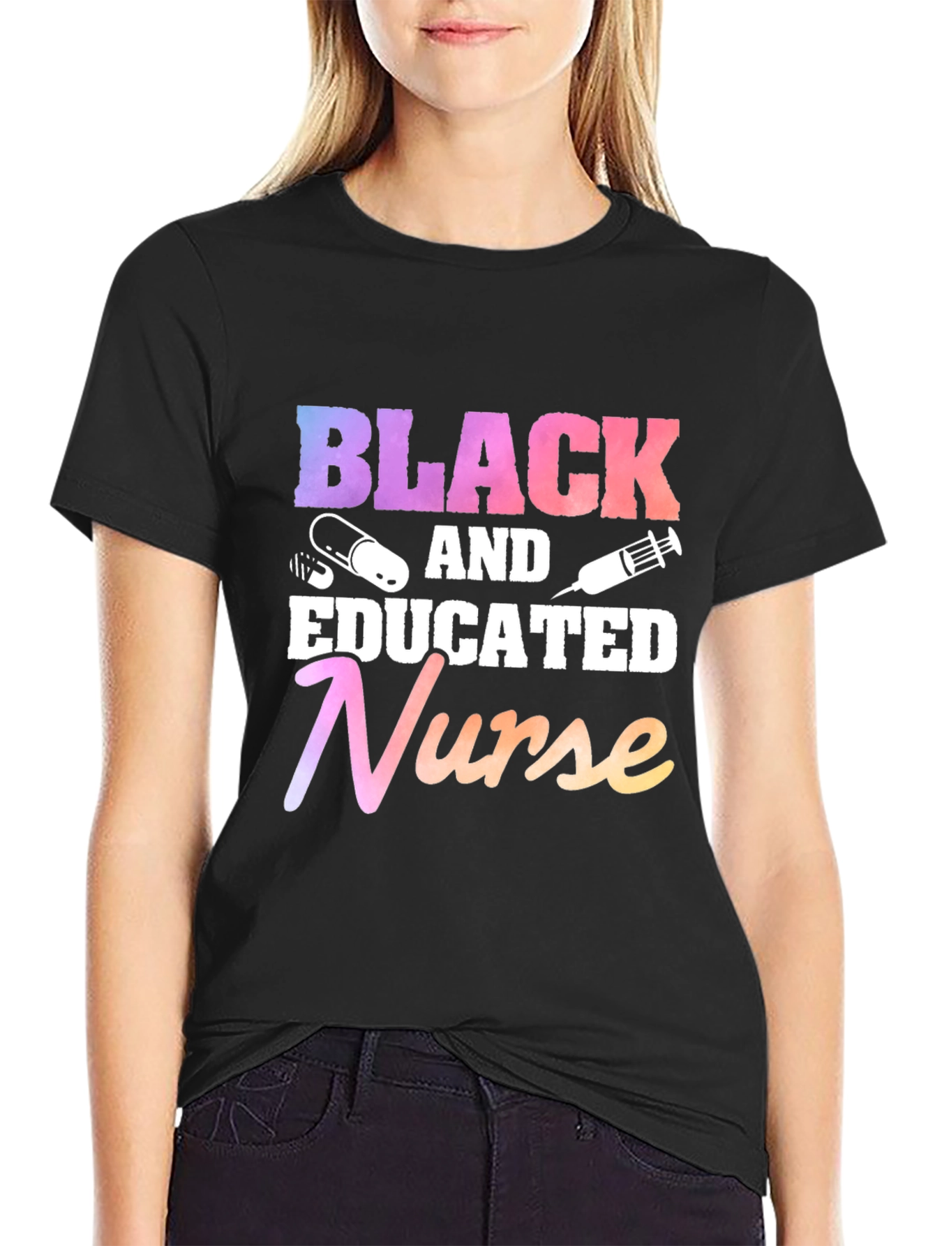 Black Educated Nurse Graphic T-Shirt