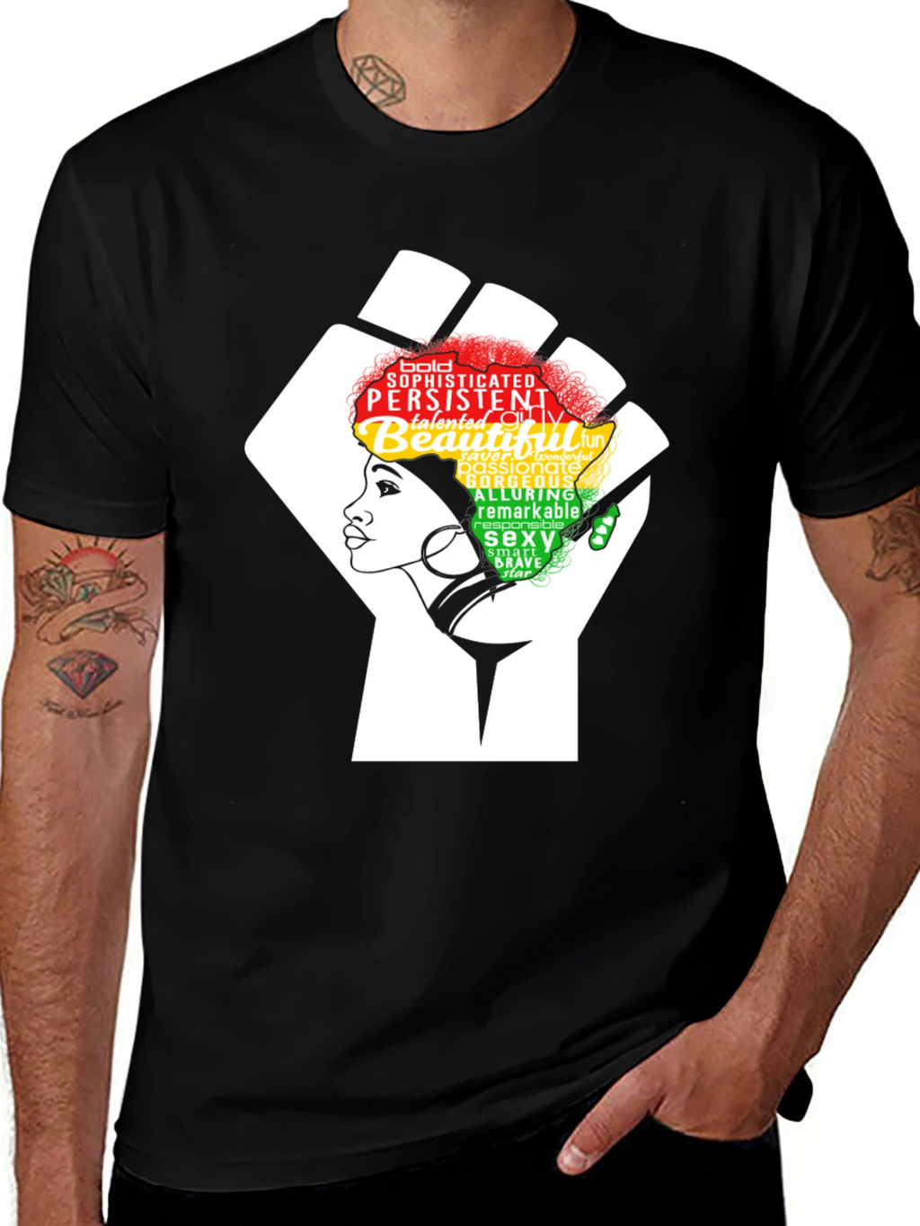Empowered Woman Fist T-Shirt: Black Pride