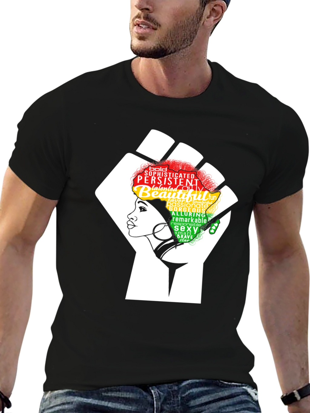 Empowered Woman Fist T-Shirt: Black Pride