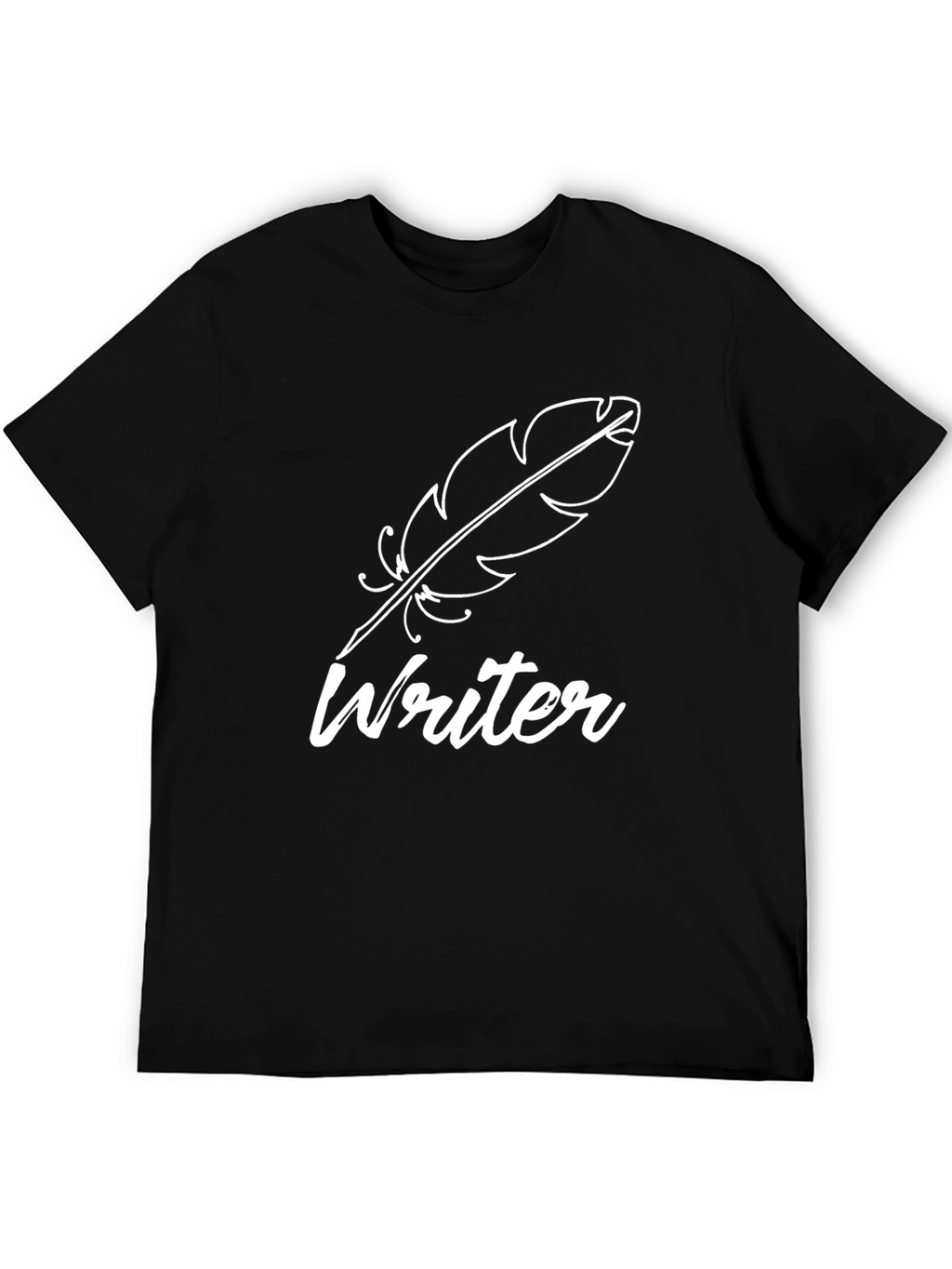 Writer Feather Black T-Shirt