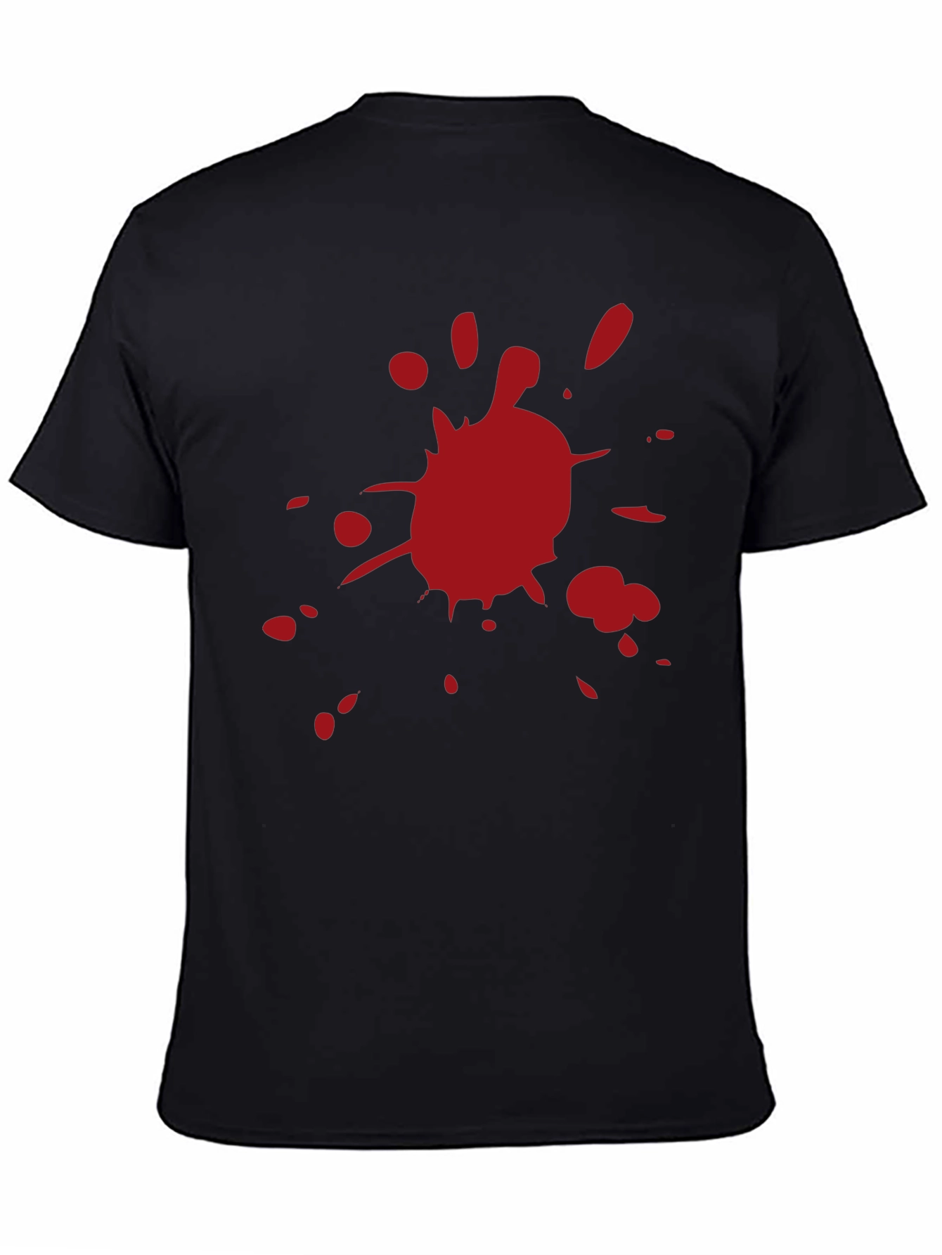 Red Splatter Graphic Black T-Shirt
