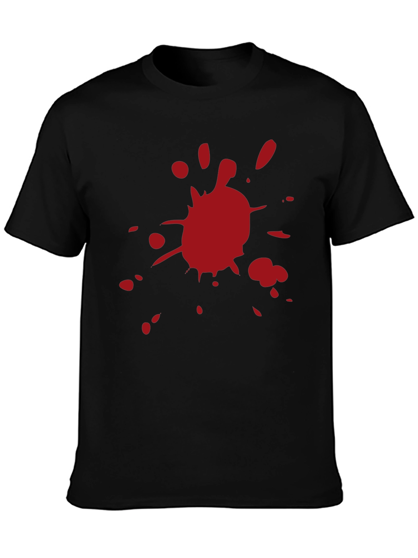 Red Splatter Graphic Black T-Shirt
