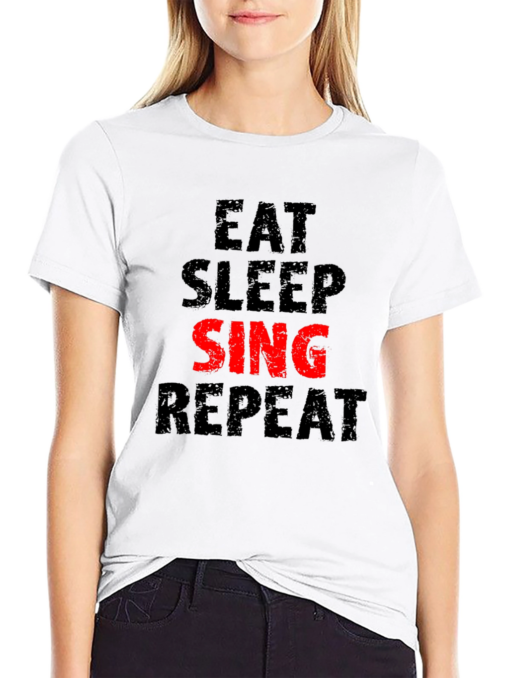 Eat Sleep Sing Repeat Black T-Shirt