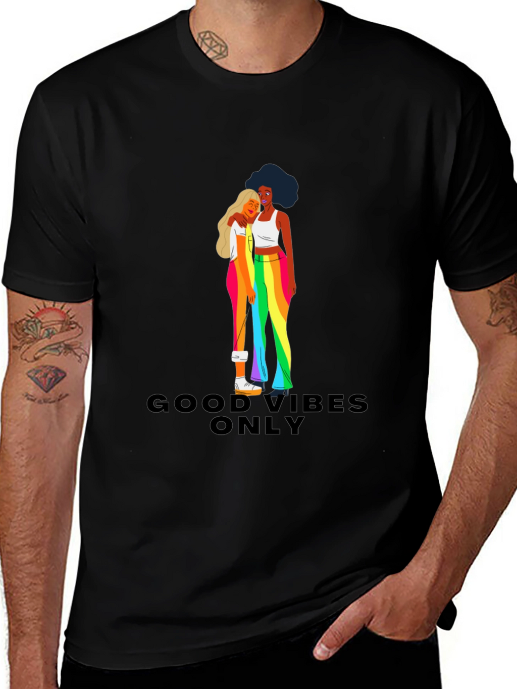 Good Vibes Only Pride Graphic Tee