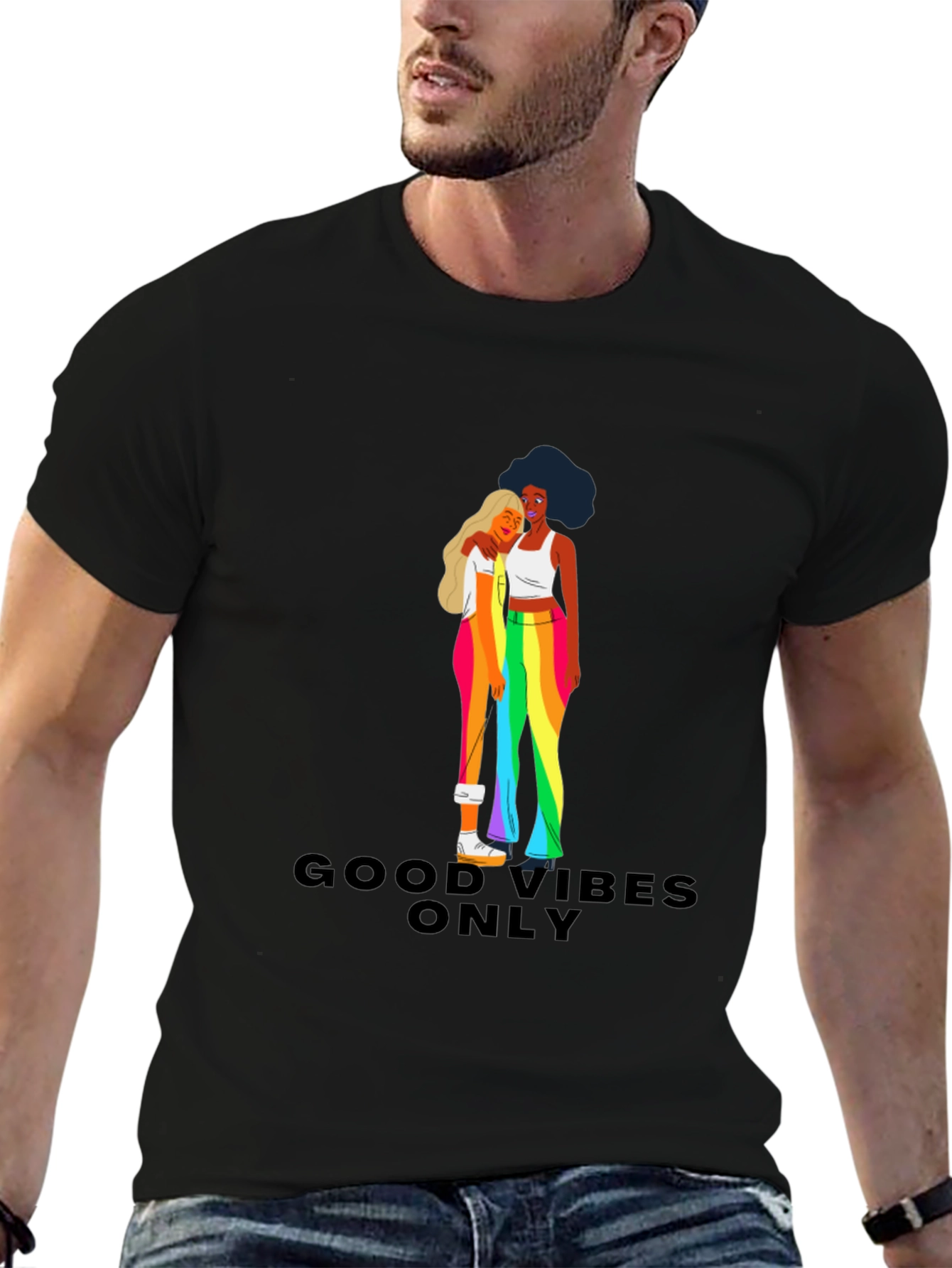 Good Vibes Only Pride Graphic Tee