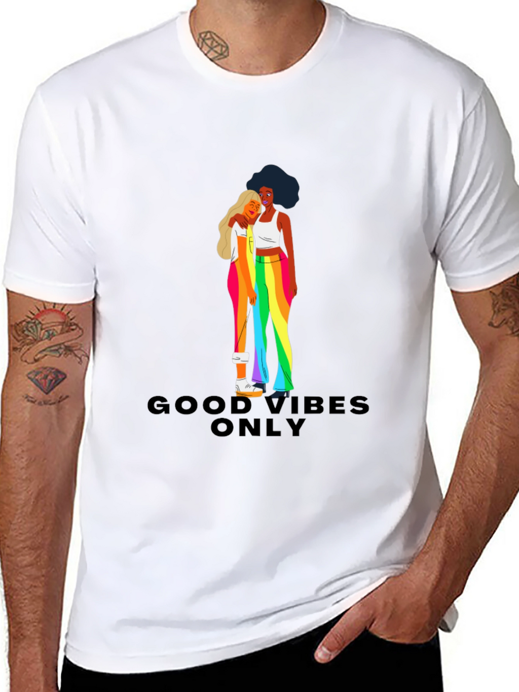 Good Vibes Only Pride Graphic Tee
