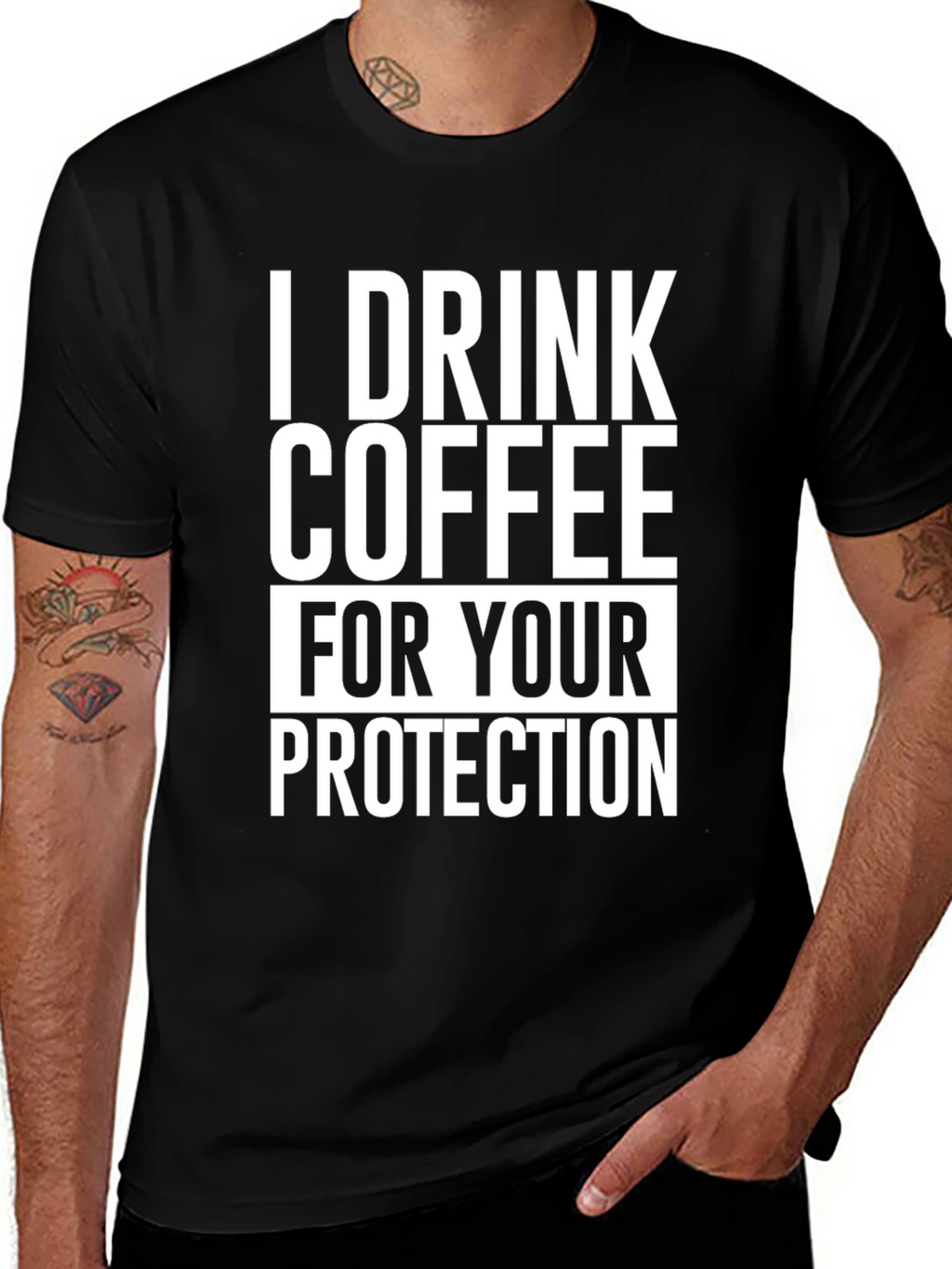 Coffee Drinker Protection Graphic T-Shirt