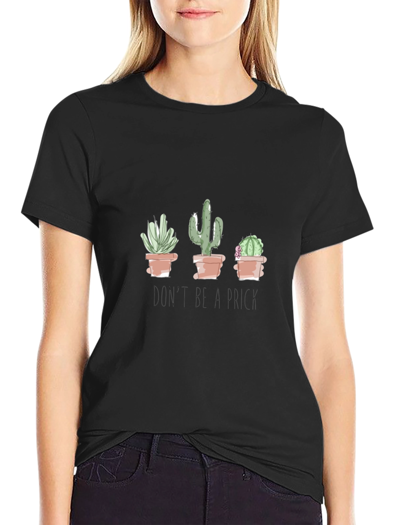 Cactus Humor Graphic Tee - Dont Be a Prick!