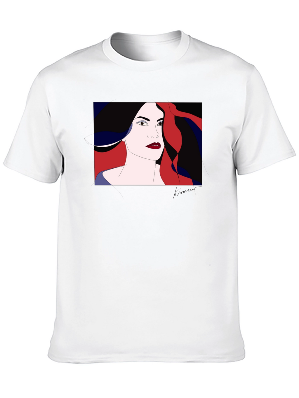 Abstract Woman Graphic Black T-Shirt