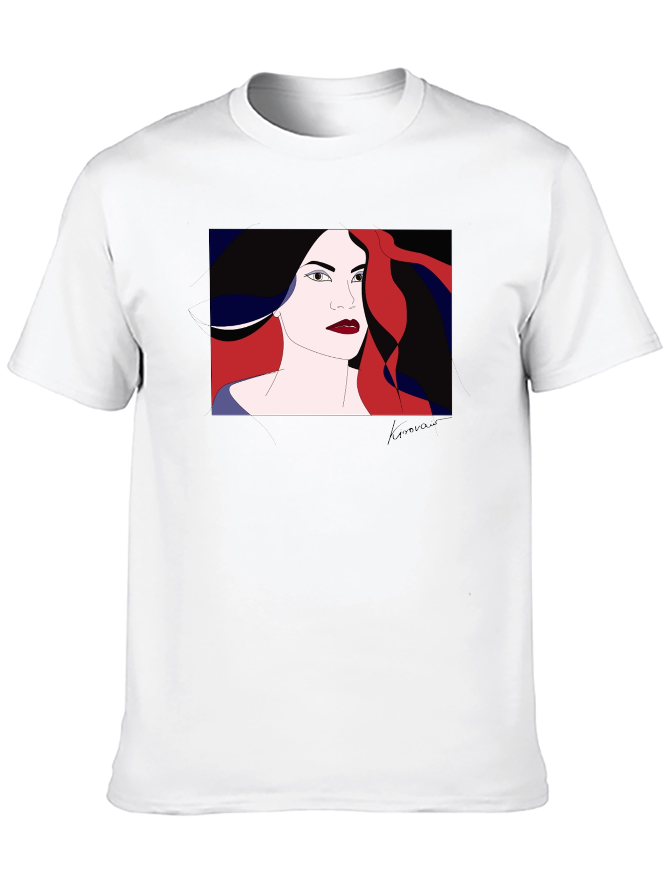 Abstract Woman Graphic Black T-Shirt