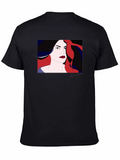 Abstract Woman Graphic Black T-Shirt