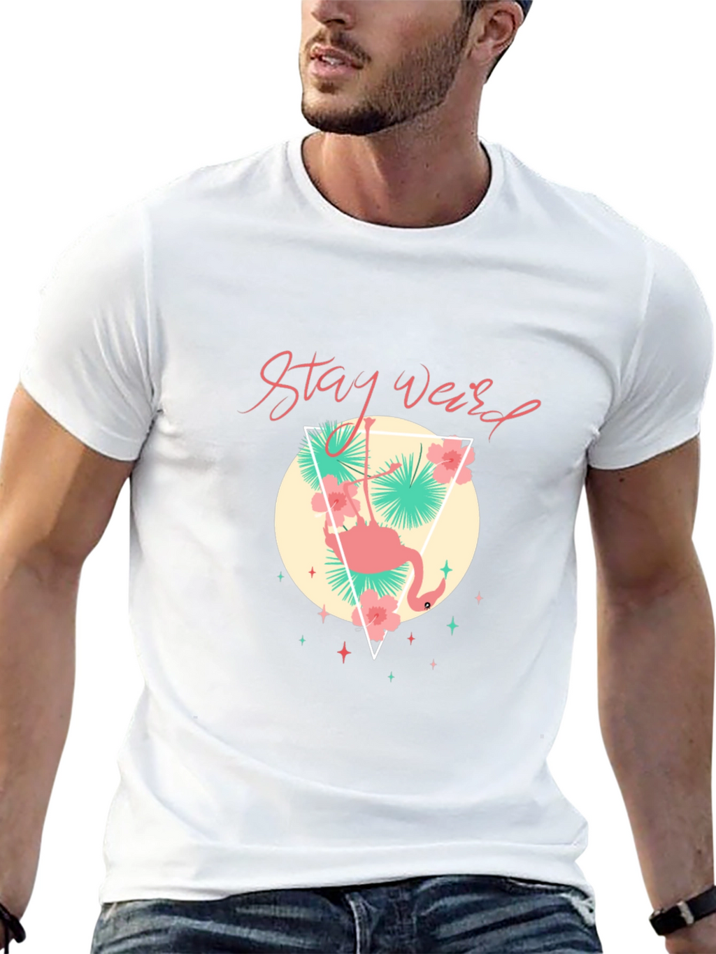Stay Weird Flamingo Graphic Tee