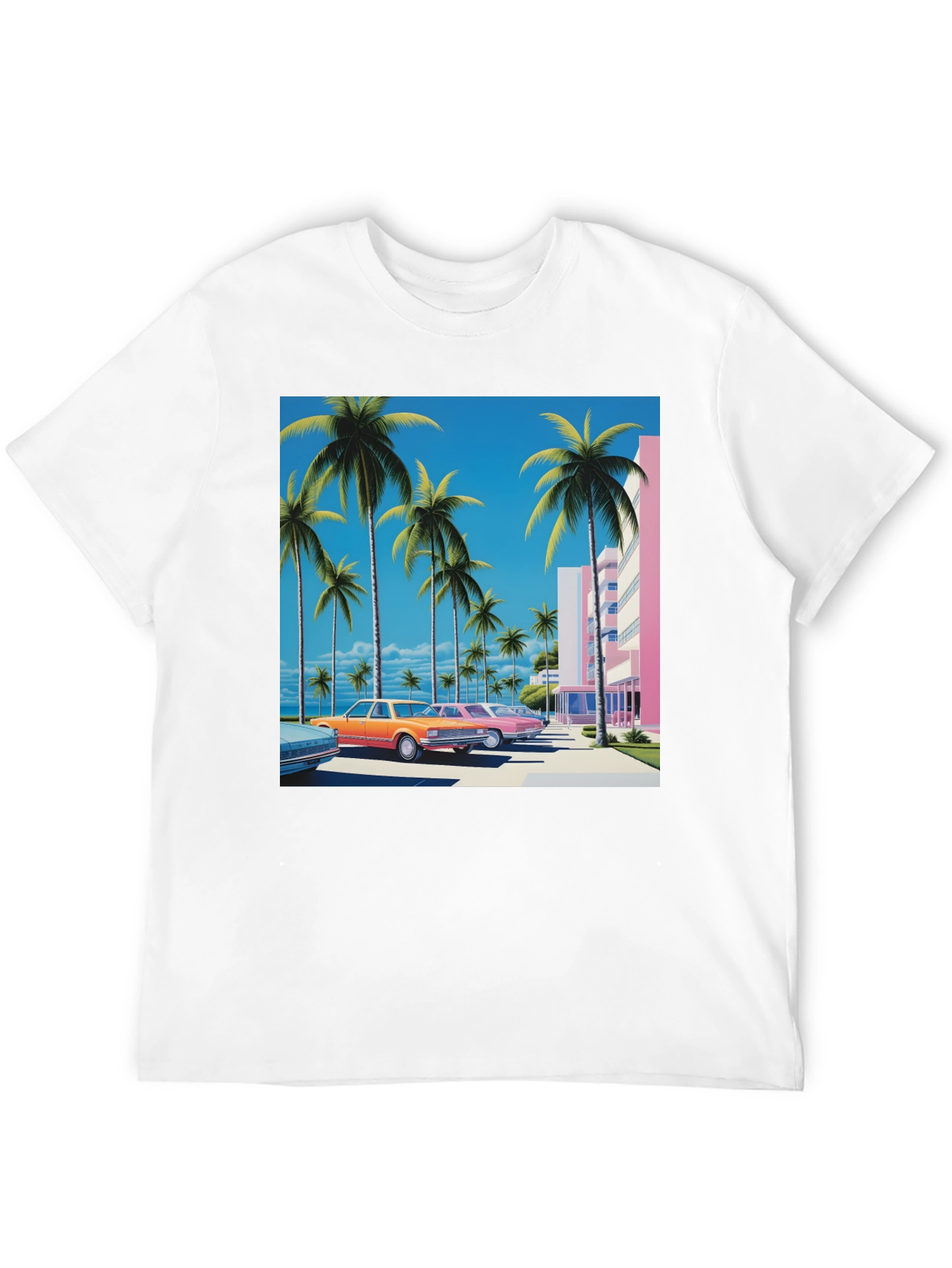 Miami Vice Style Retro Palm Tree T-Shirt