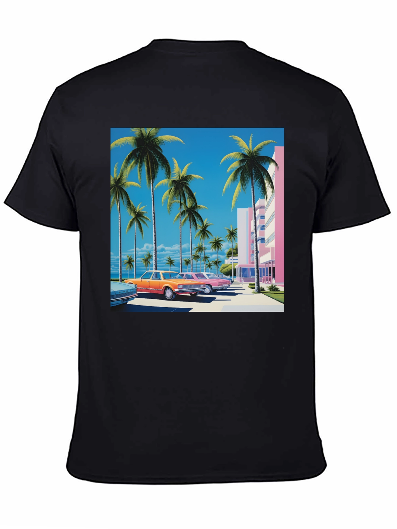 Miami Vice Style Retro Palm Tree T-Shirt