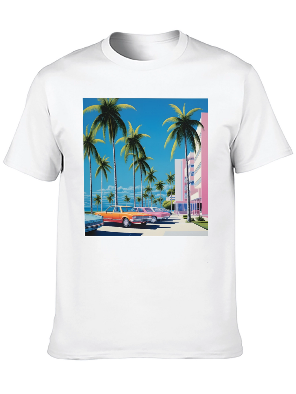Miami Vice Style Retro Palm Tree T-Shirt