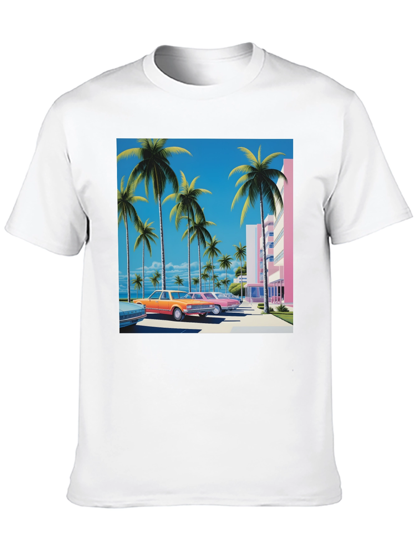 Miami Vice Style Retro Palm Tree T-Shirt
