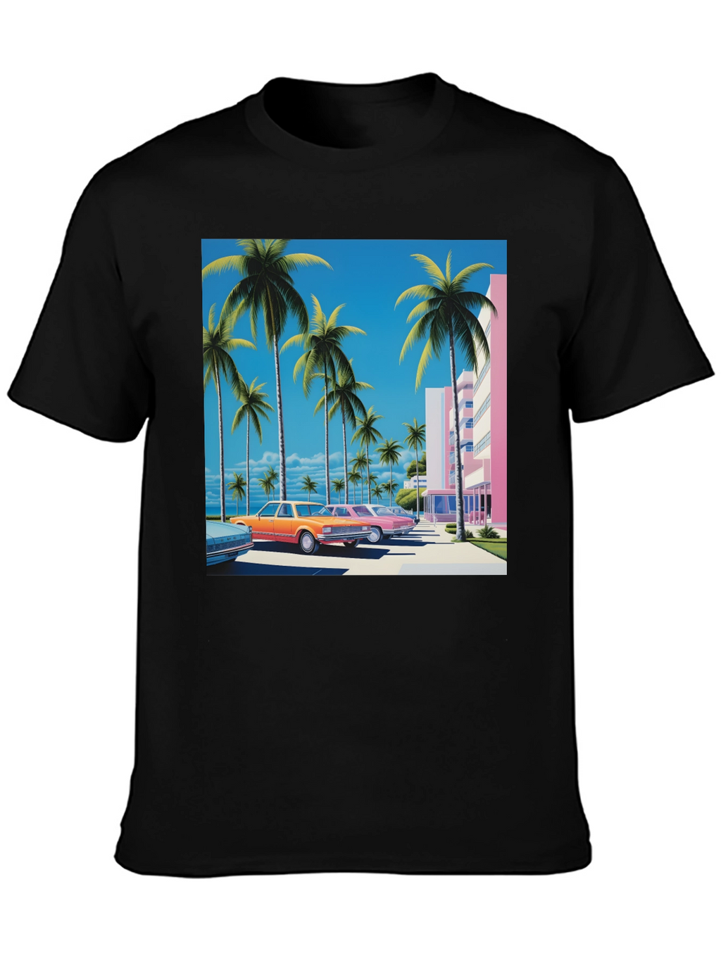 Miami Vice Style Retro Palm Tree T-Shirt