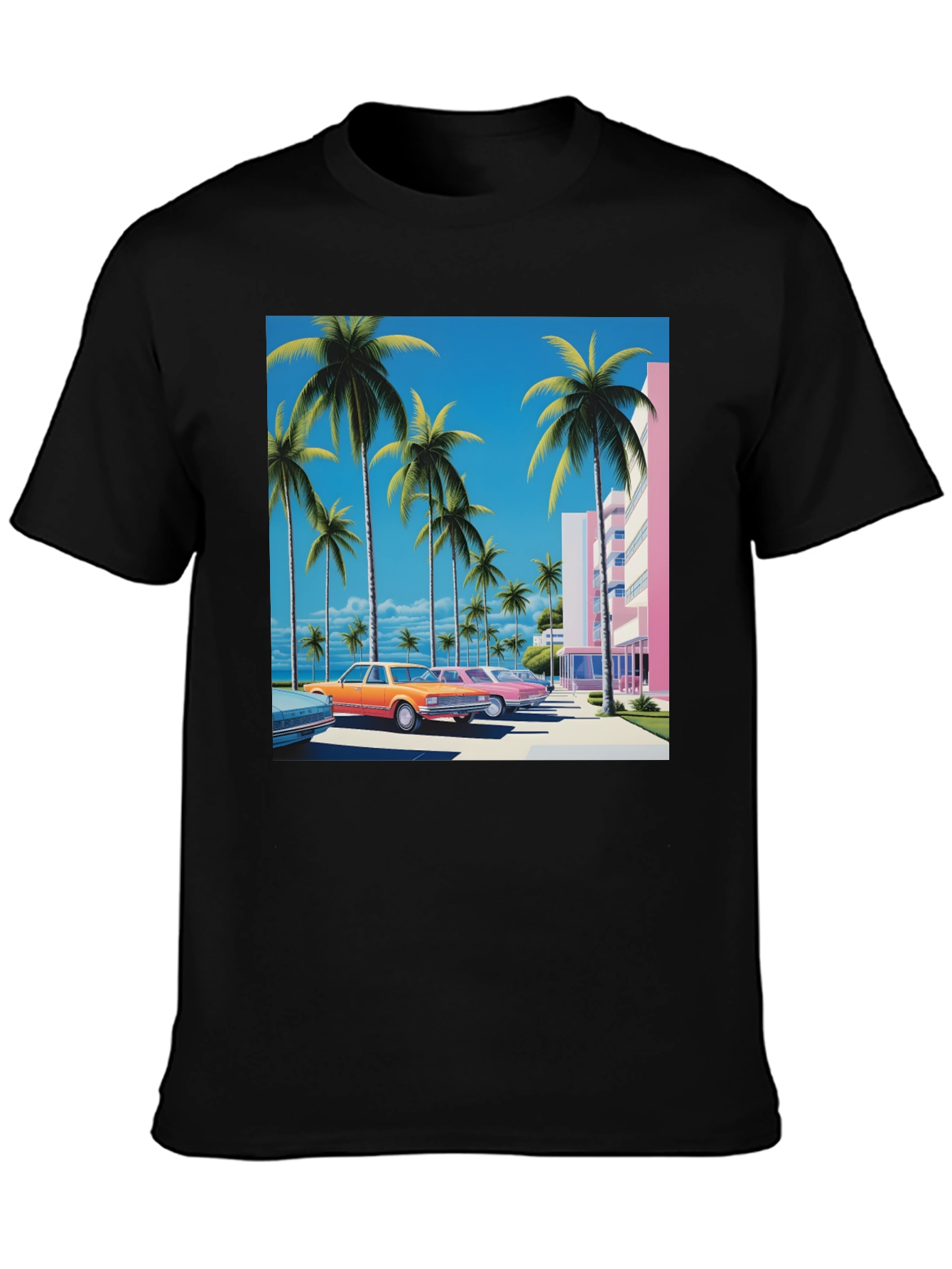 Miami Vice Style Retro Palm Tree T-Shirt