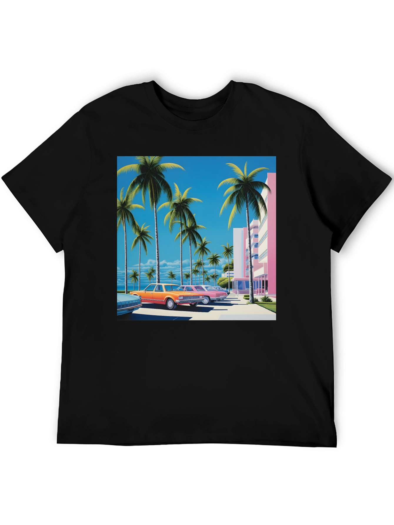 Miami Vice Style Retro Palm Tree T-Shirt