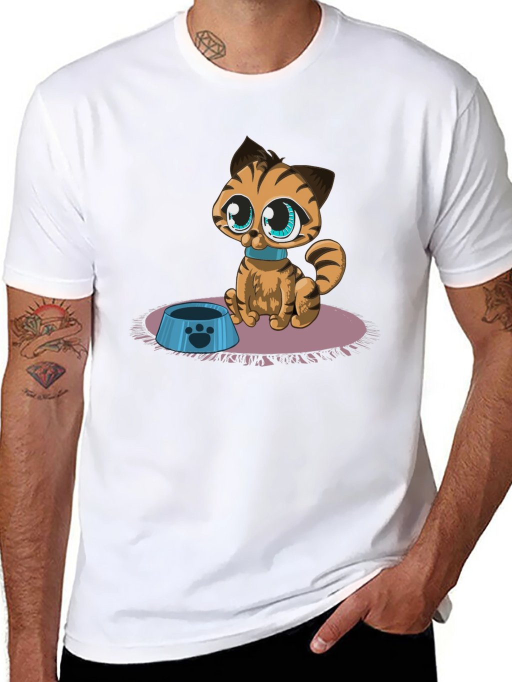 Cute Cartoon Cat T-Shirt - Fun Graphic Tee