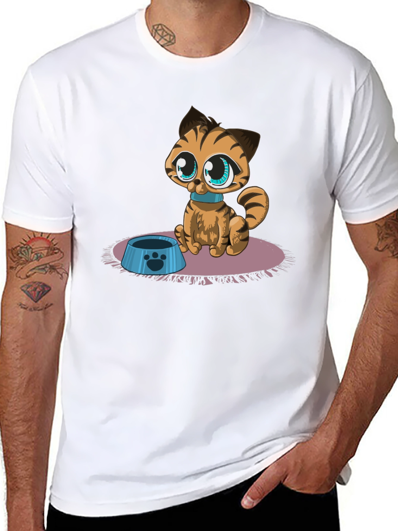 Cute Cartoon Cat T-Shirt - Fun Graphic Tee