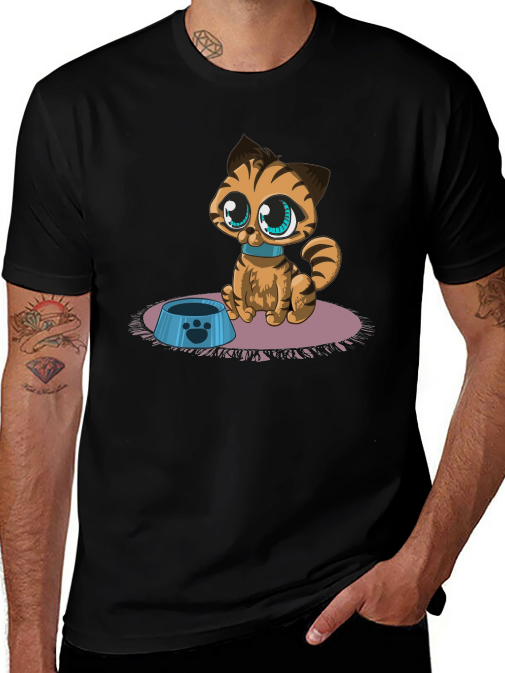 Cute Cartoon Cat T-Shirt - Fun Graphic Tee