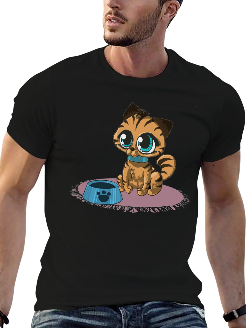 Cute Cartoon Cat T-Shirt - Fun Graphic Tee