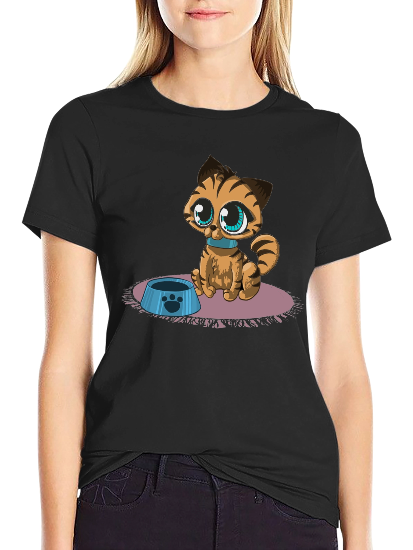 Cute Cartoon Cat T-Shirt - Fun Graphic Tee