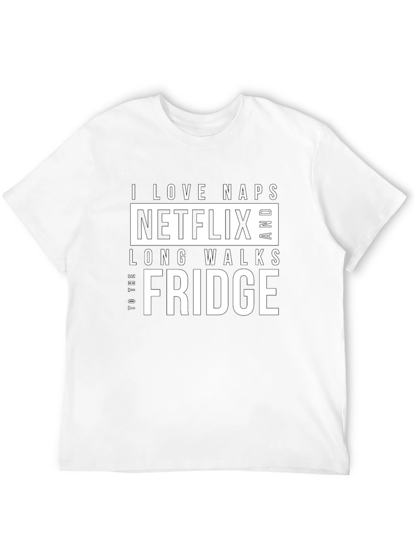 Funny I Love Naps Netflix Fridge Black T-Shirt