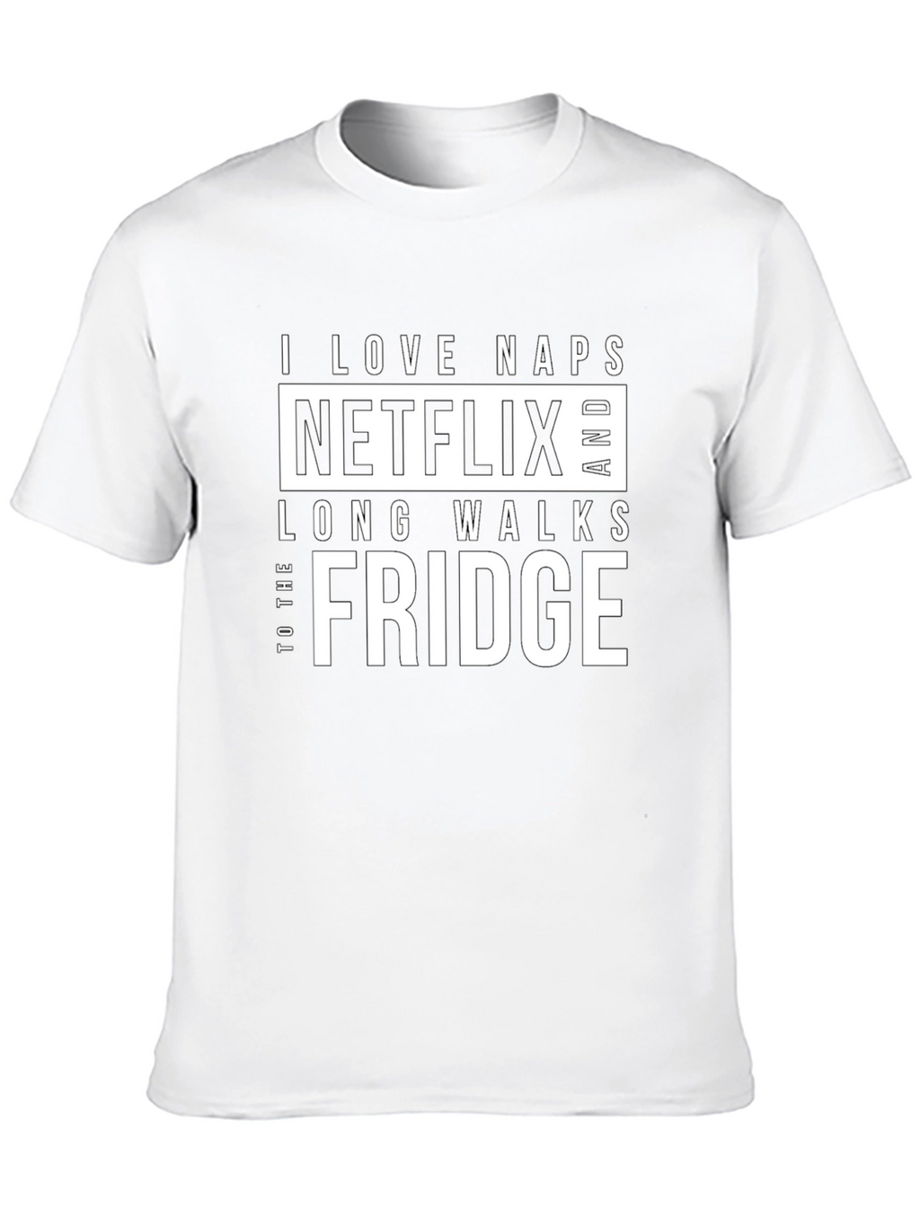 Funny I Love Naps Netflix Fridge Black T-Shirt