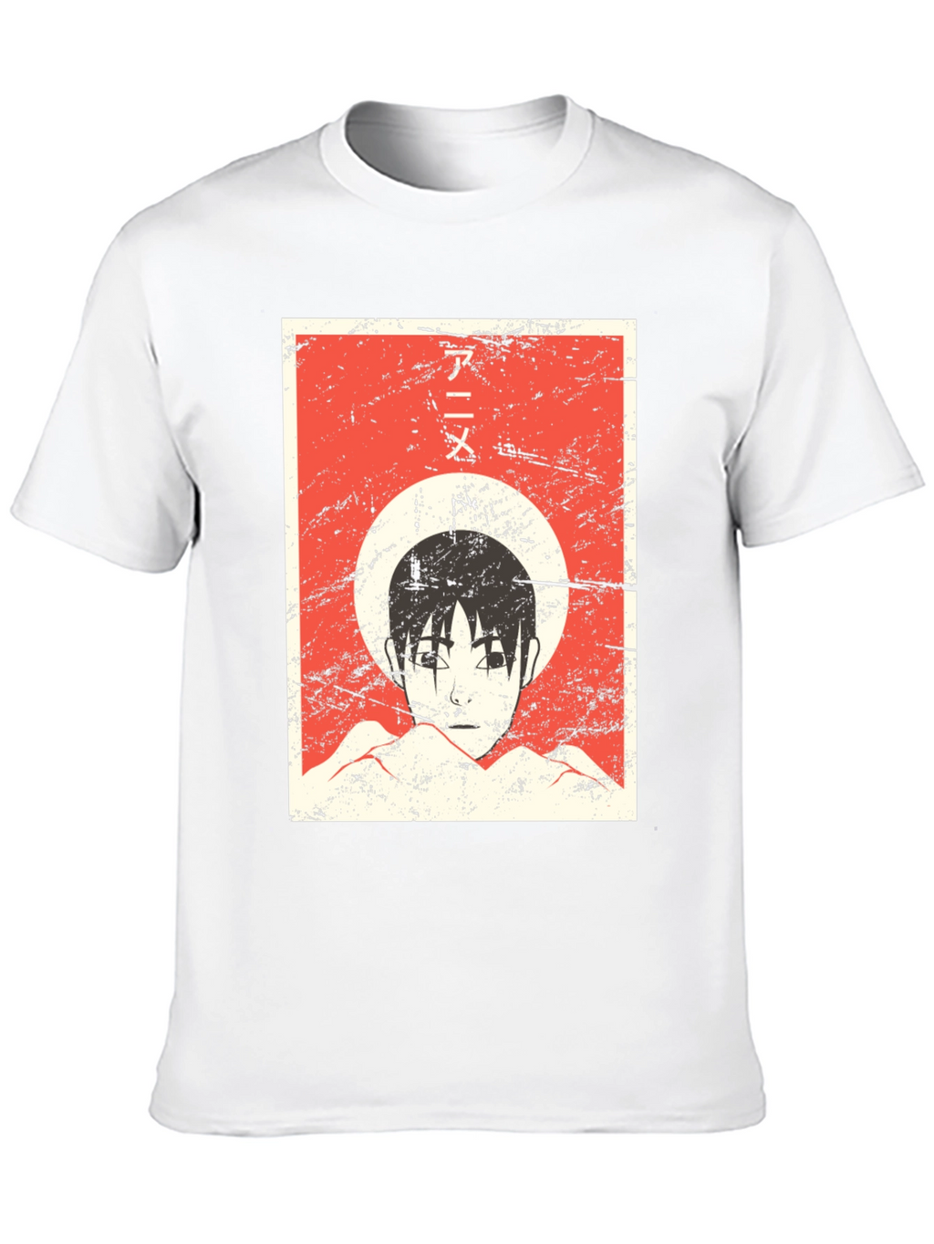 Anime Graphic Tee - Grunge Aesthetic Black T-Shirt