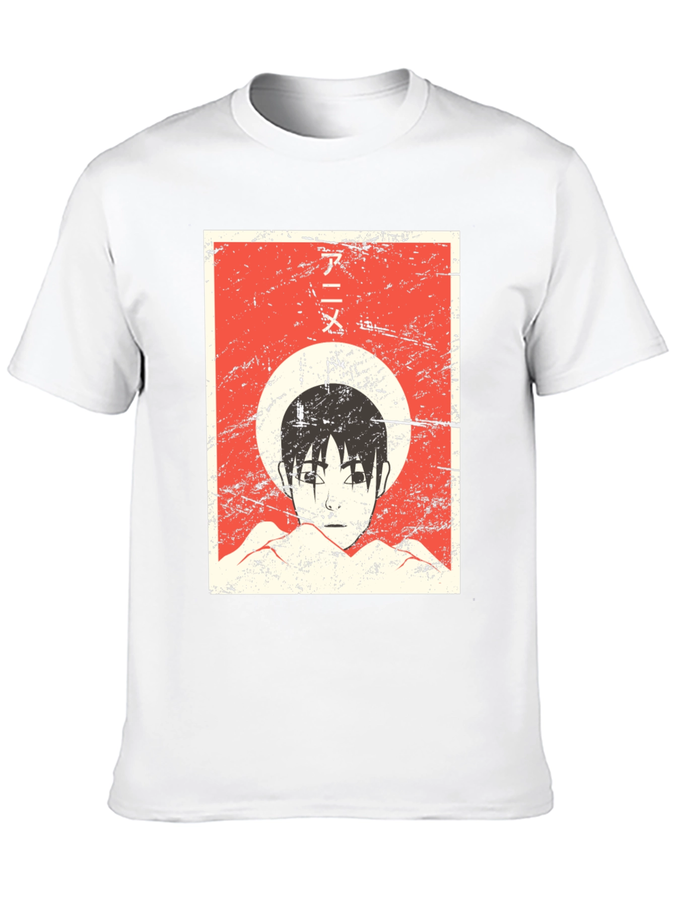 Anime Graphic Tee - Grunge Aesthetic Black T-Shirt
