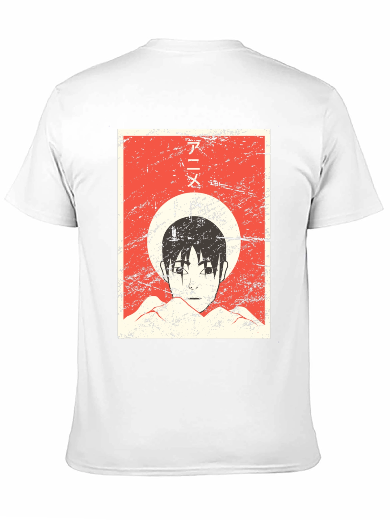 Anime Graphic Tee - Grunge Aesthetic Black T-Shirt