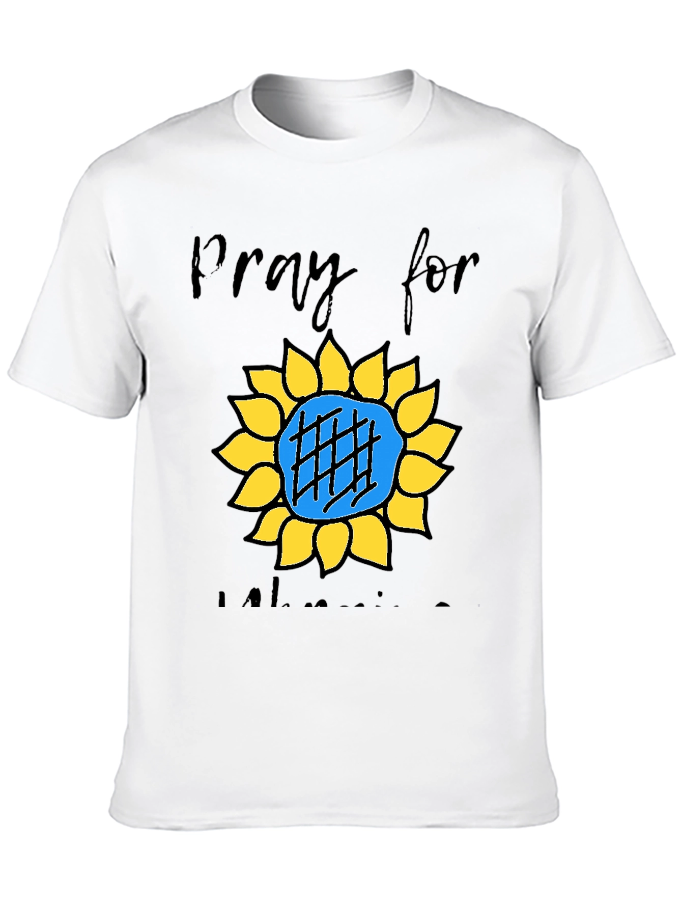 Pray for Ukraine T-Shirt Sunflower Design