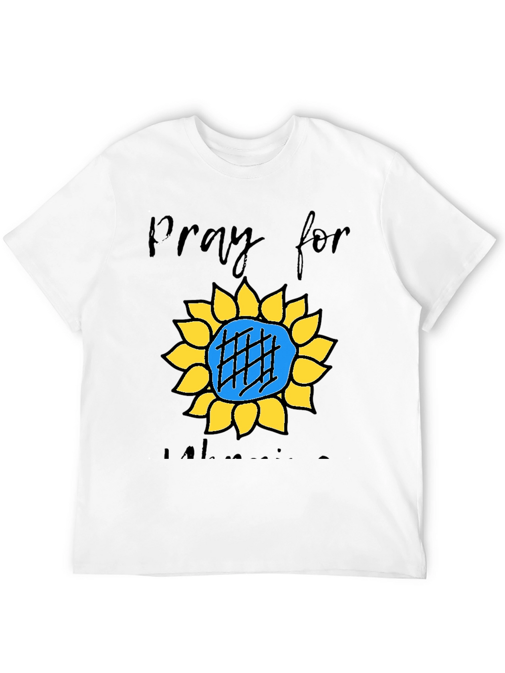 Pray for Ukraine T-Shirt Sunflower Design