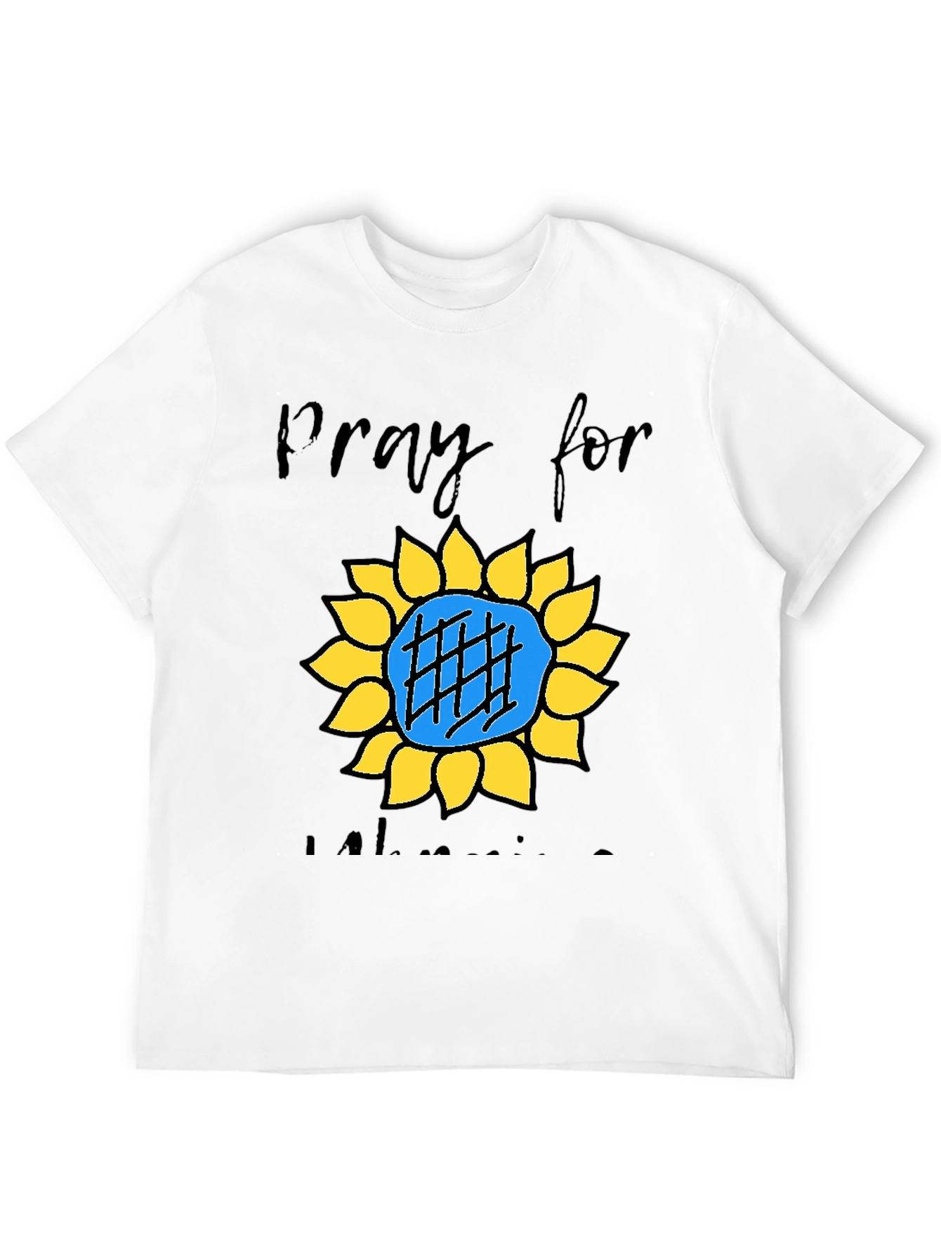 Pray for Ukraine T-Shirt Sunflower Design