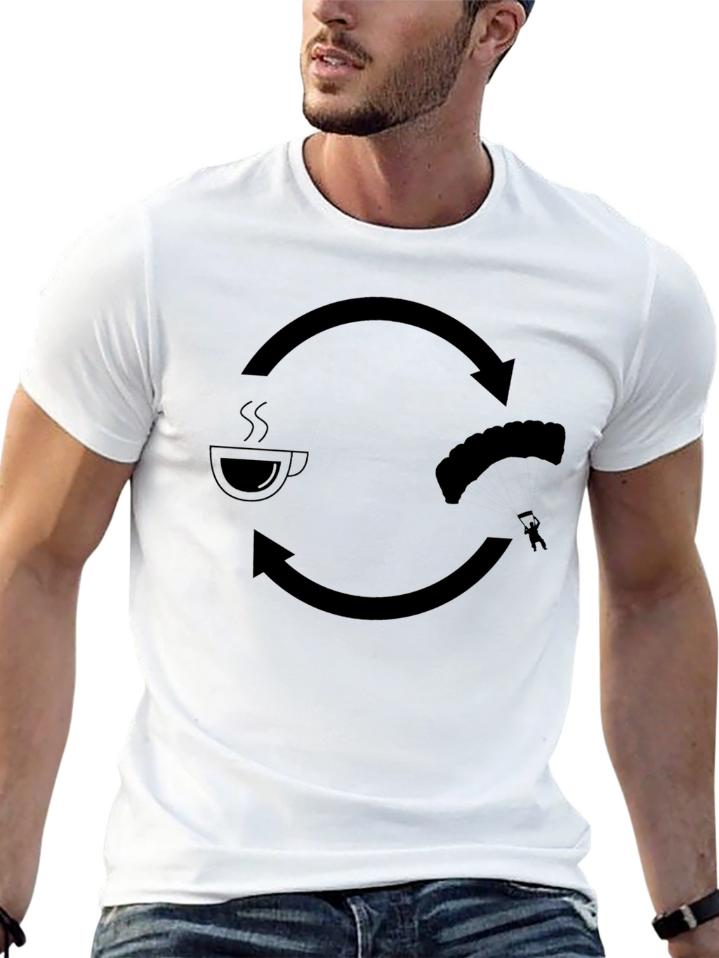 Coffee & Skydiving Mens Graphic T-Shirt
