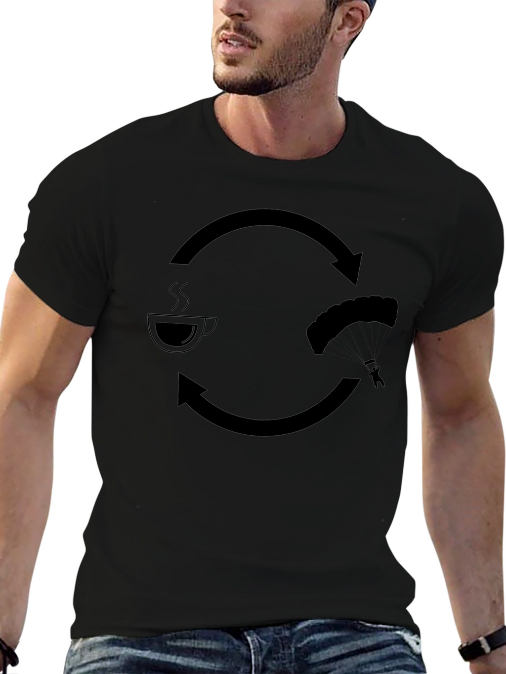Coffee & Skydiving Mens Graphic T-Shirt