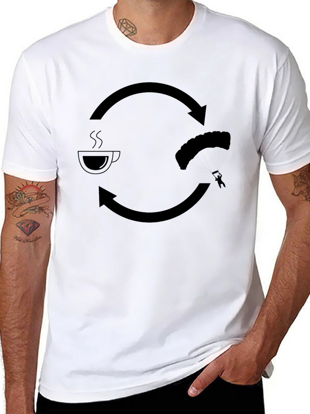 Coffee & Skydiving Mens Graphic T-Shirt