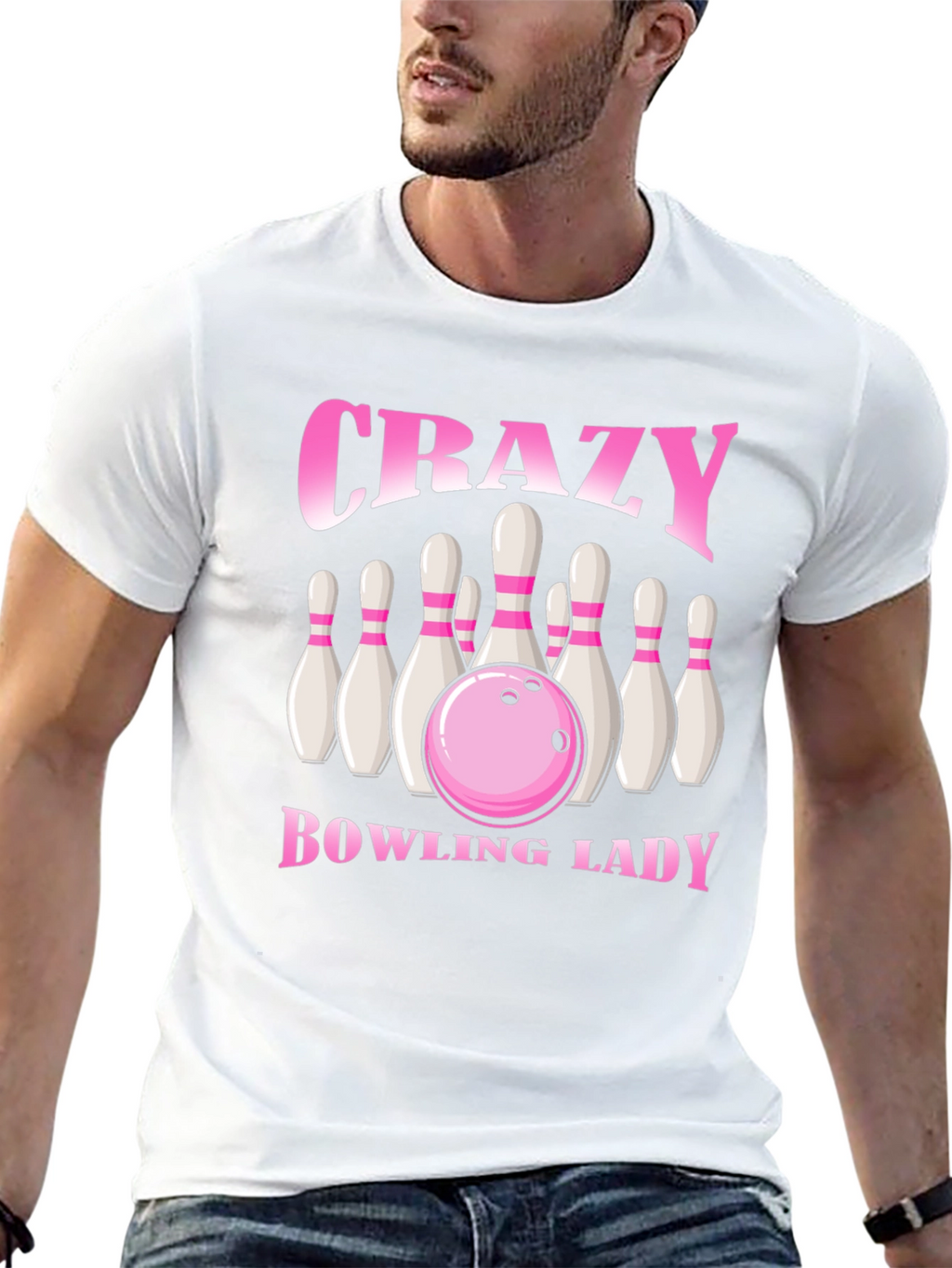 Crazy Bowling Lady T-Shirt - Black