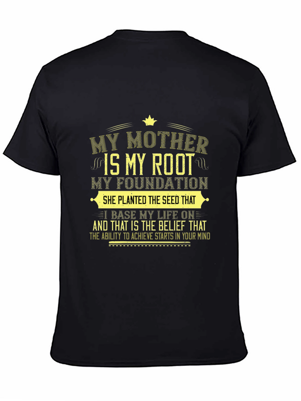 My Mother My Root Black Graphic T-Shirt
