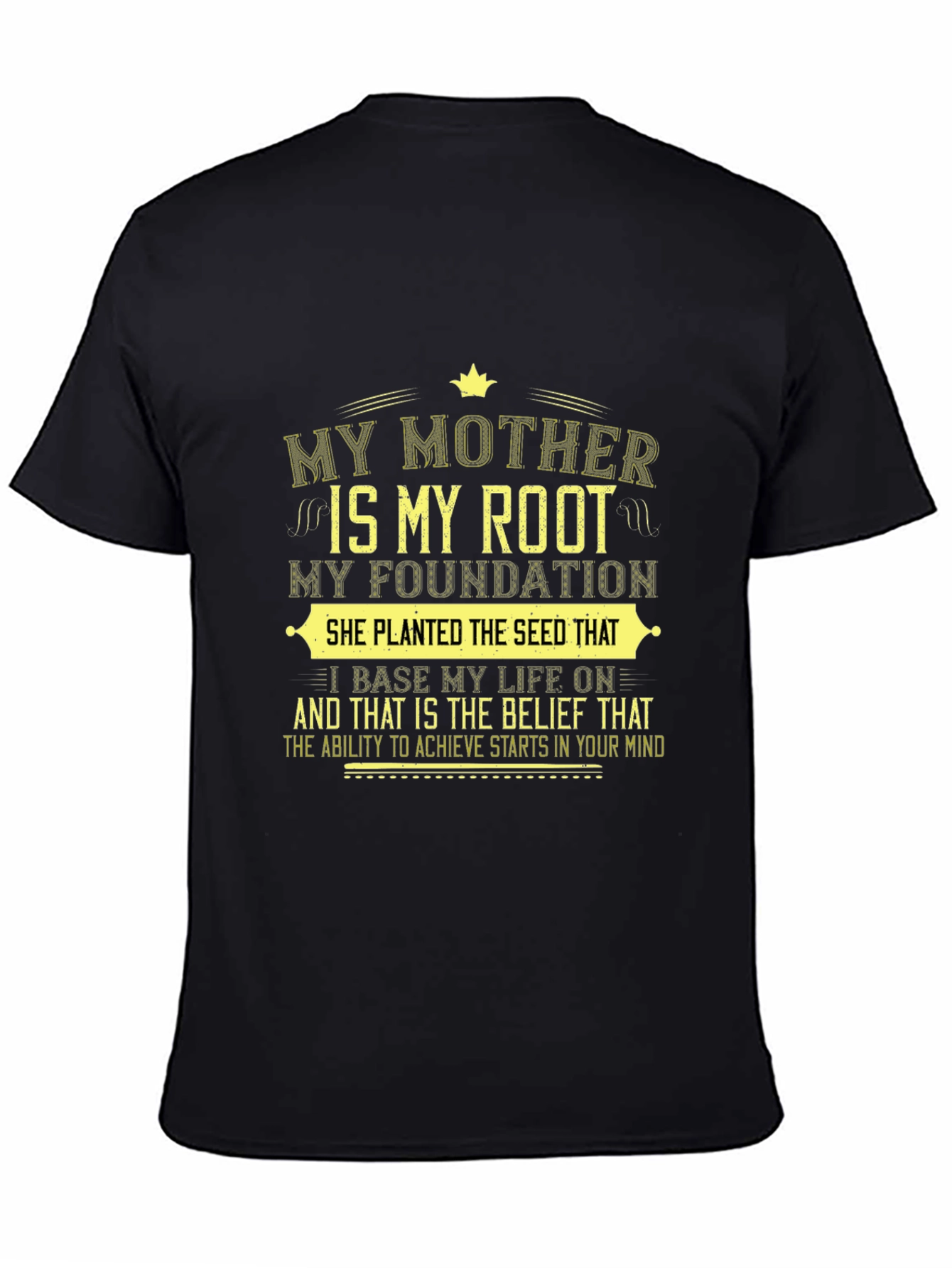 My Mother My Root Black Graphic T-Shirt