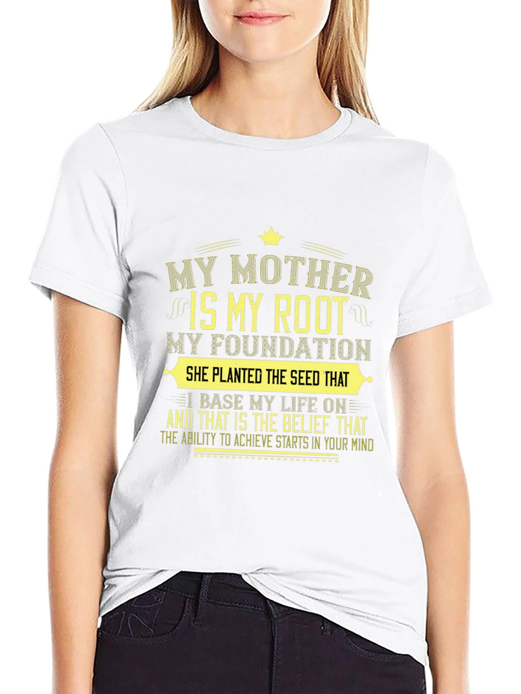 My Mother My Root Black Graphic T-Shirt