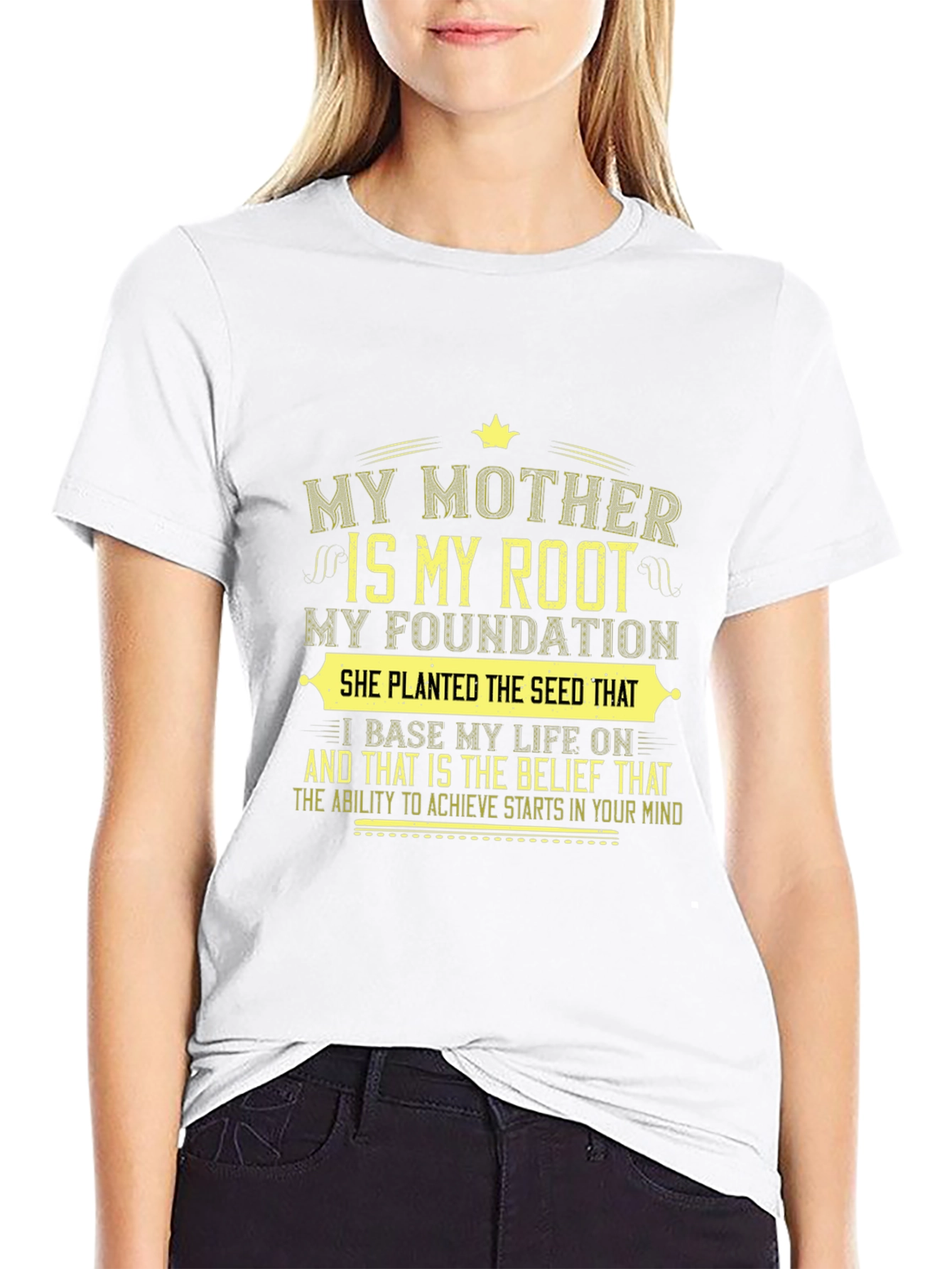 My Mother My Root Black Graphic T-Shirt